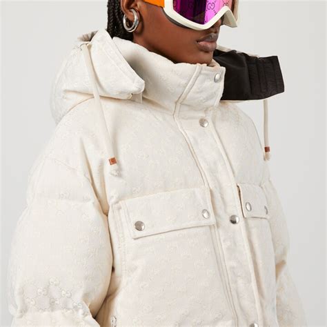 gucci white puffer jacket|Gucci puffer jacket women.